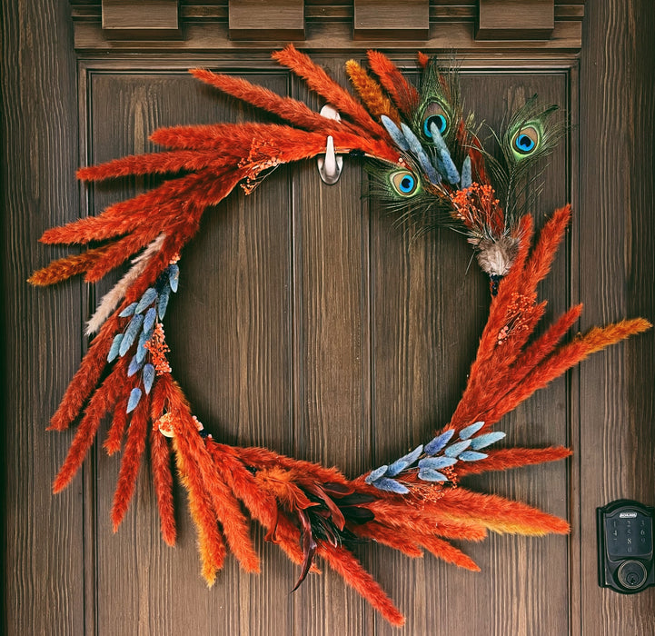 20" Custom Metal Rimmed Dried Floral Wreath